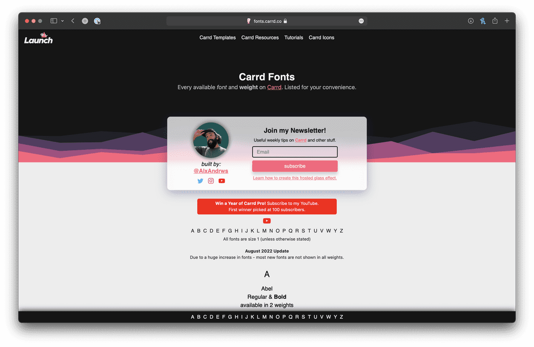 Carrd Fonts